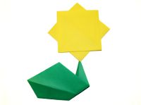Easy Origami Sunflower Step 16