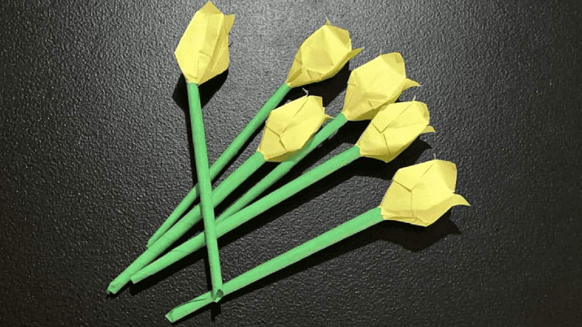 origami flower bouquet instructions step 16
