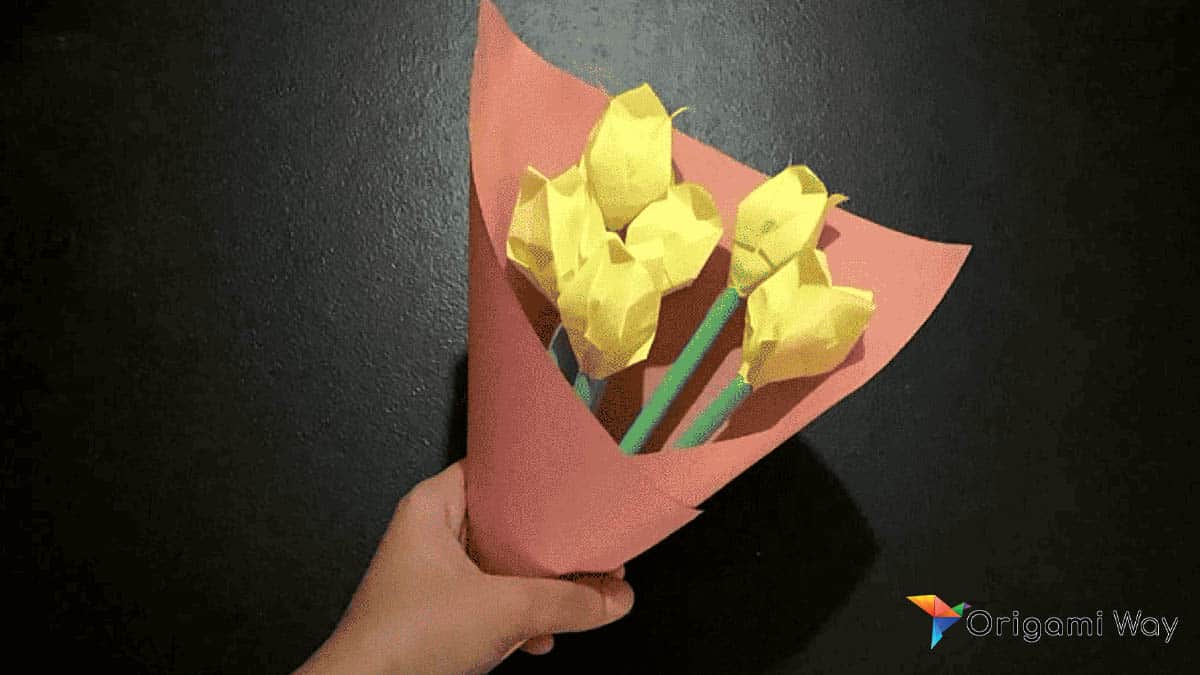 origami flower bouquet instructions step 17.1