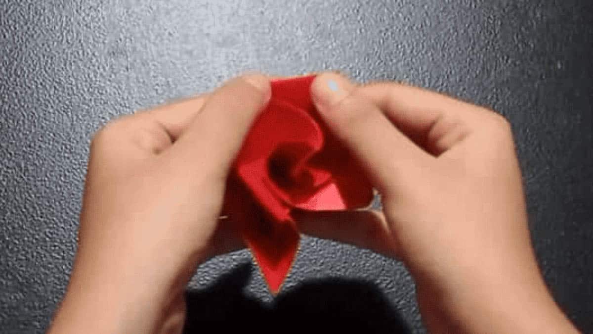 origami rose instructions step 17