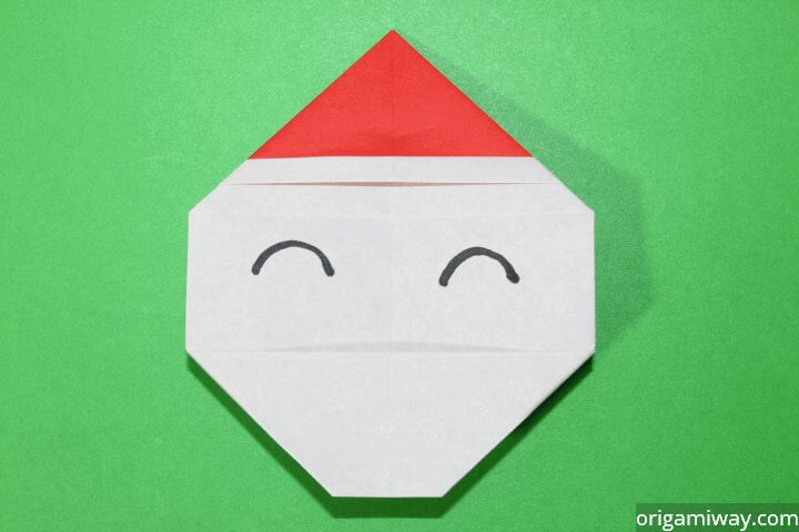 Easy Origami Santa Claus Step 12-2