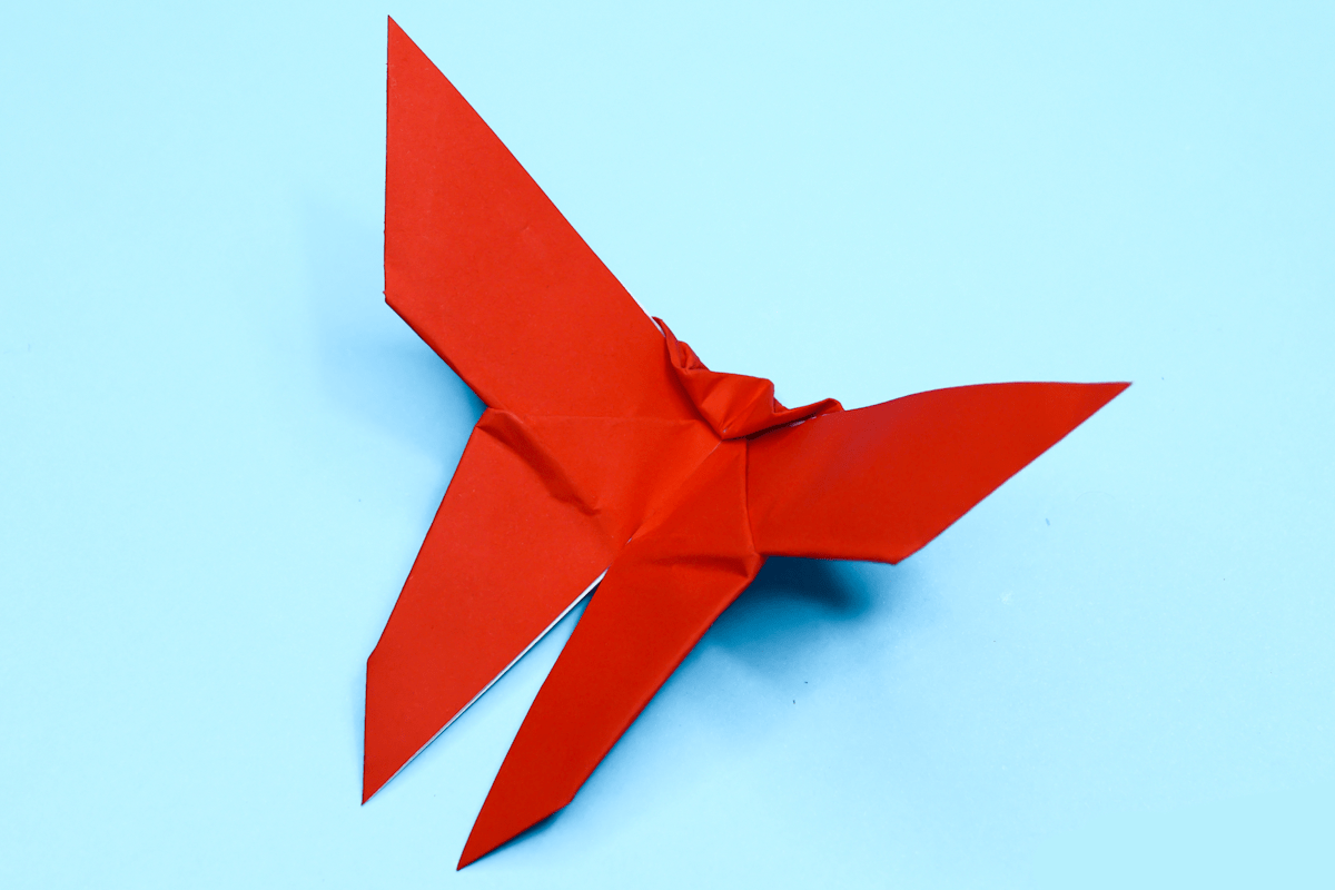 Butterfly origami final step