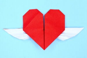 How to Make an Origami Heart with Wings