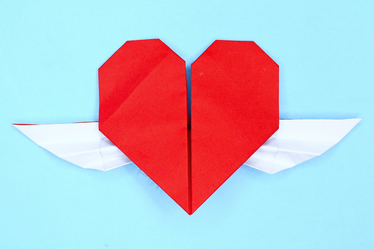 How to Make an Origami Heart with Wings