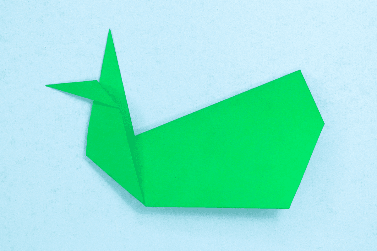 Origami whale step 21