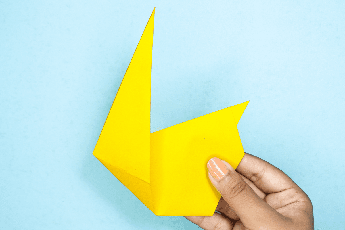 Origami bunny step 16