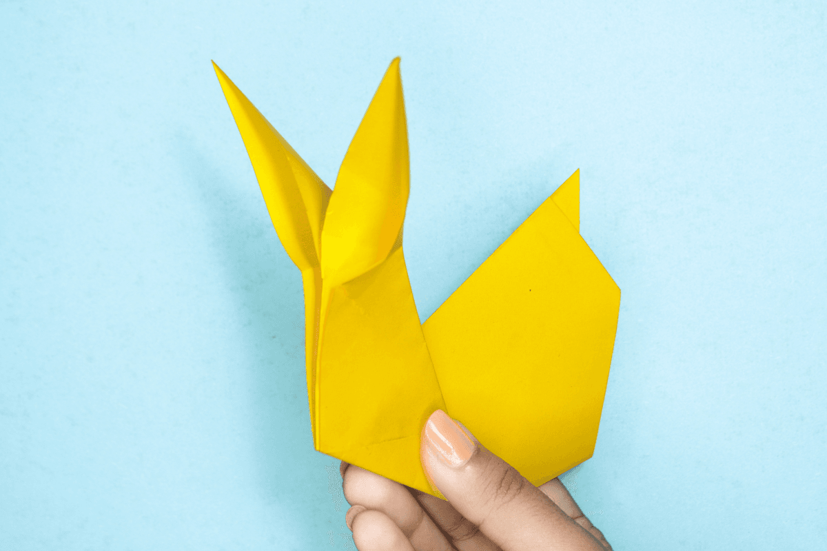 Origami bunny step 18