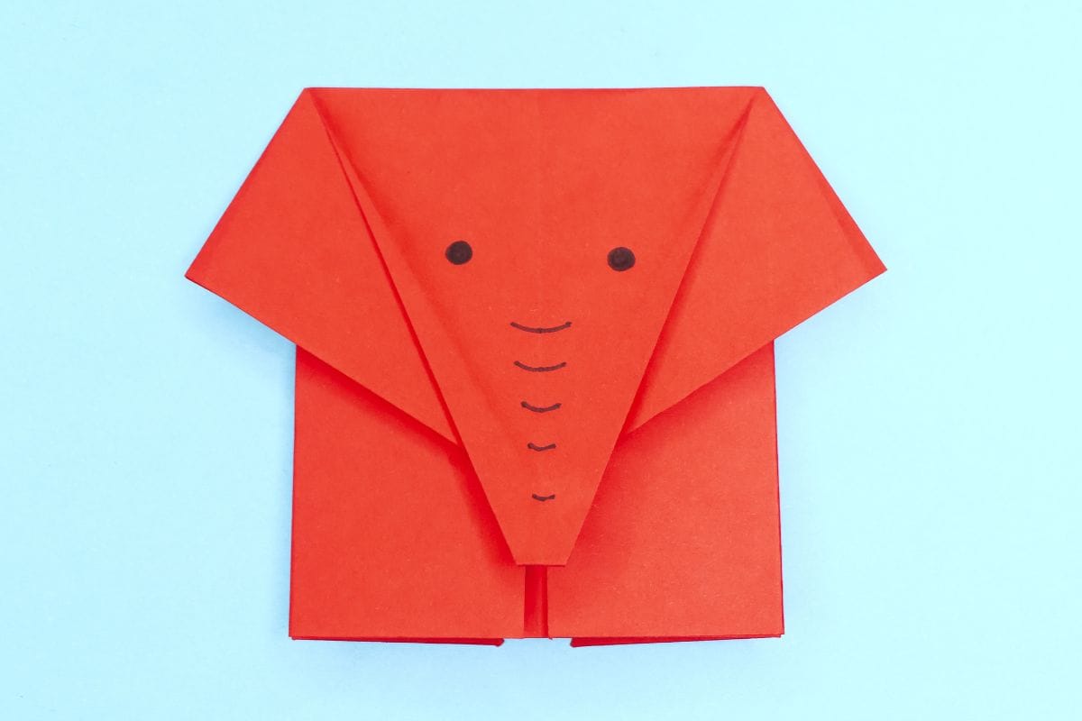 Origami elephant step 22