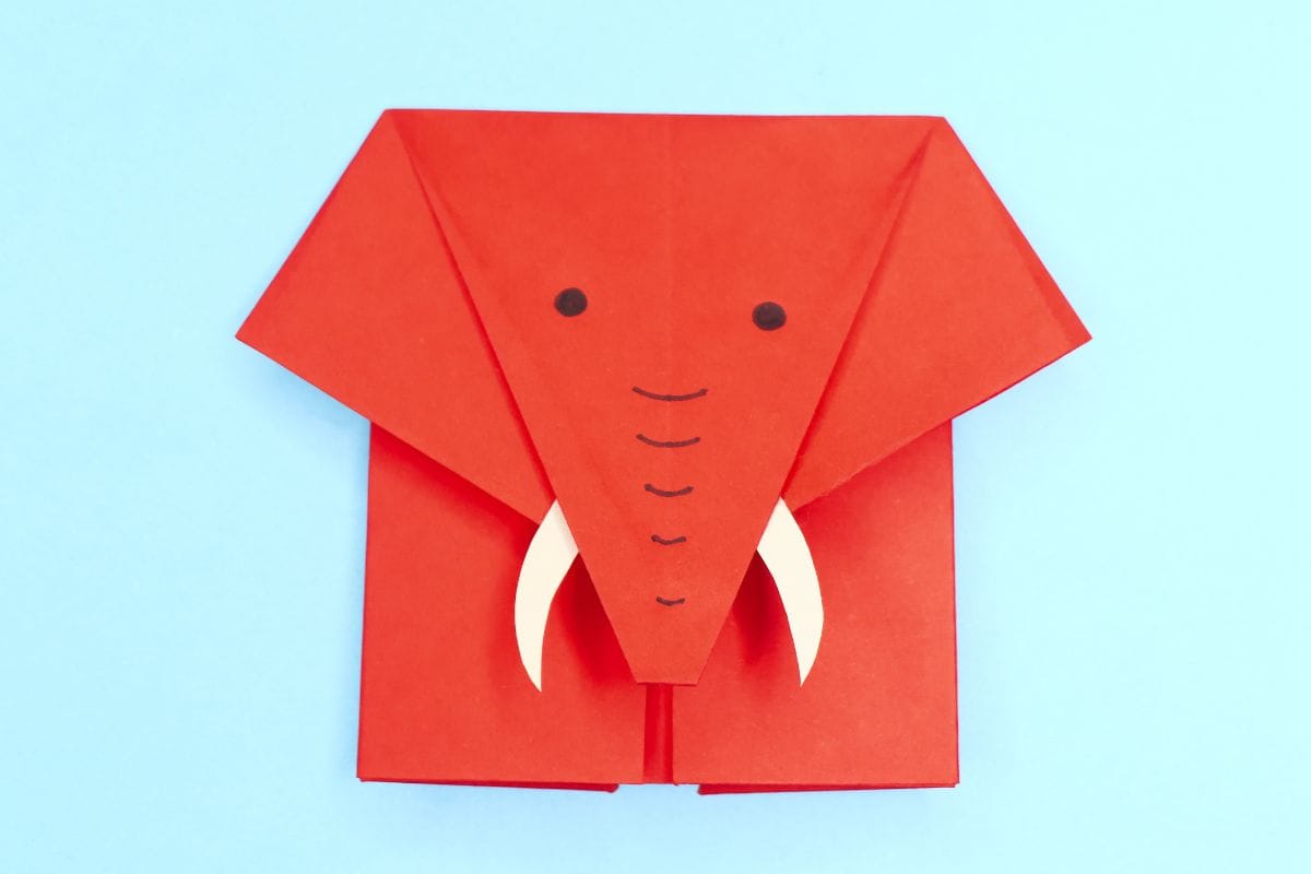 Origami elephant final step