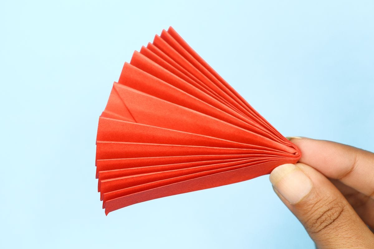 Origami fan step 26