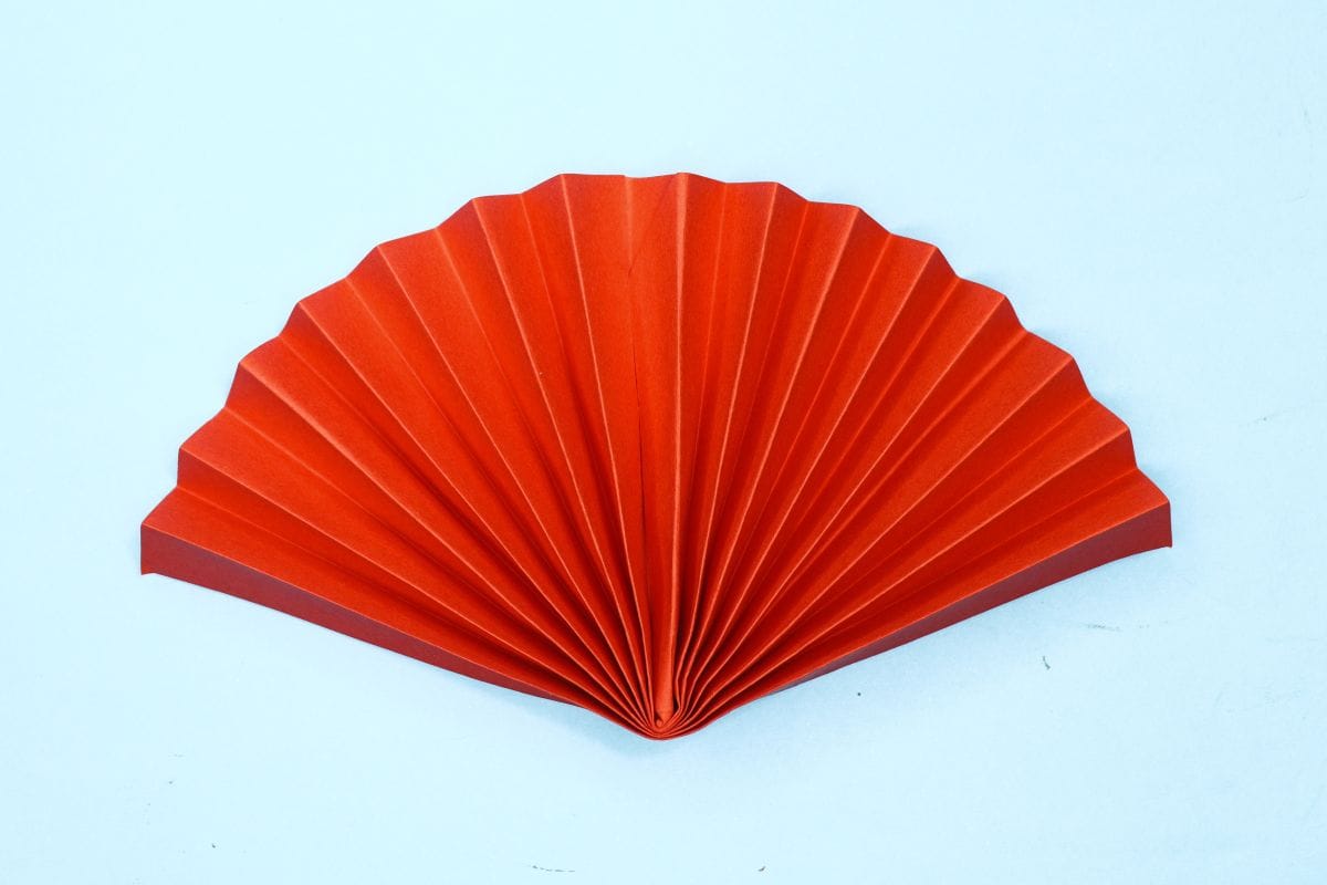 Origami fan final step