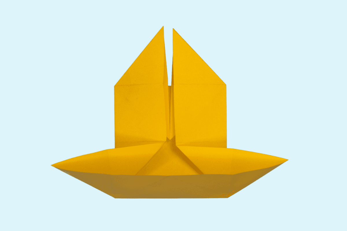 Origami fish step 21