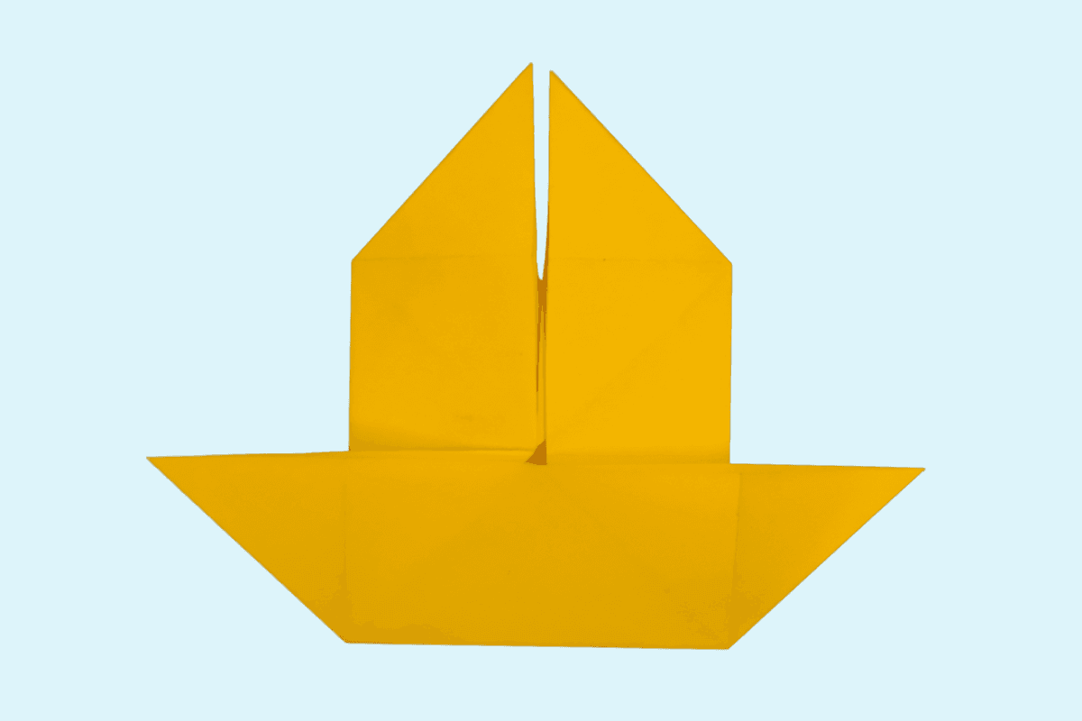 Origami fish step 22