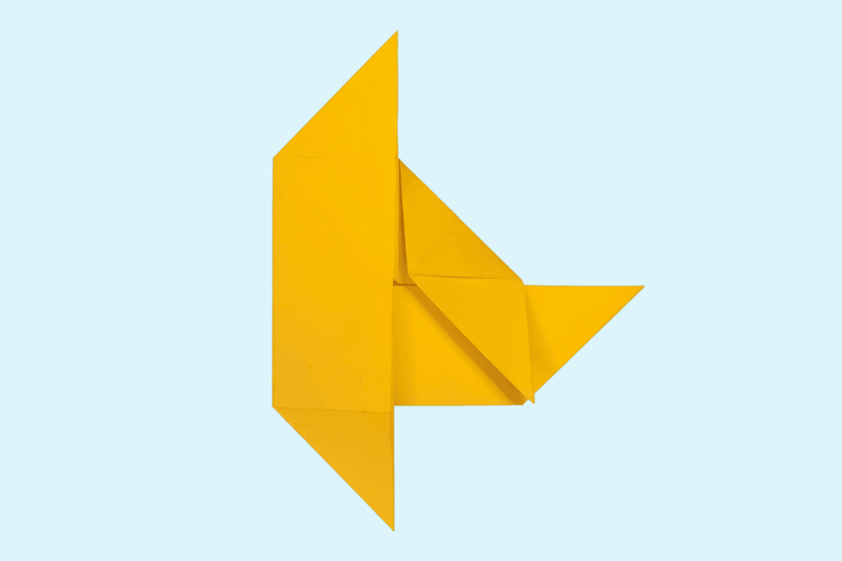 Origami fish step 24