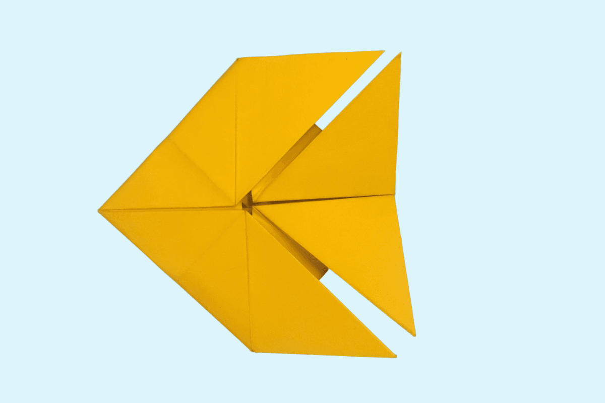 Origami fish step 29