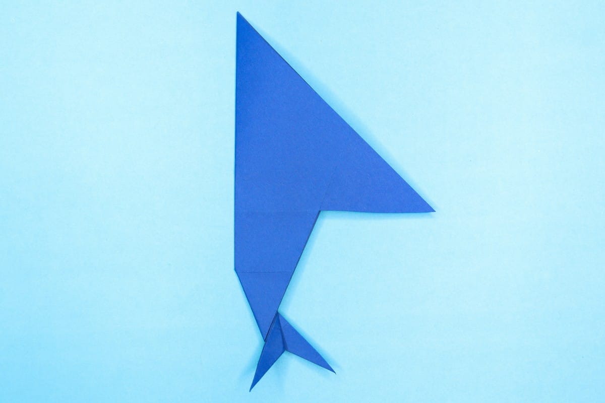 Origami shark step 19