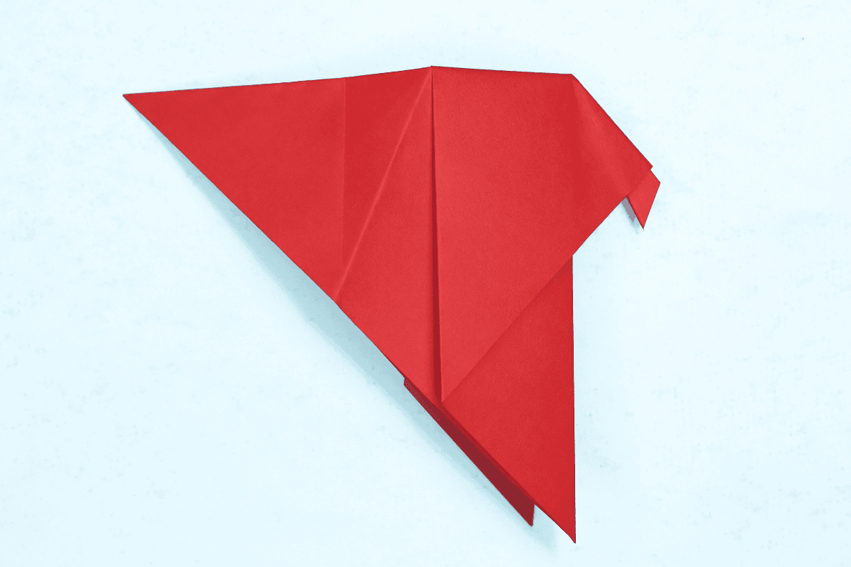 Origami sparrow step 21