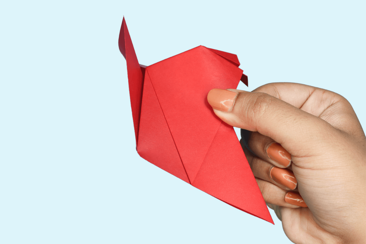 Origami sparrow step 27