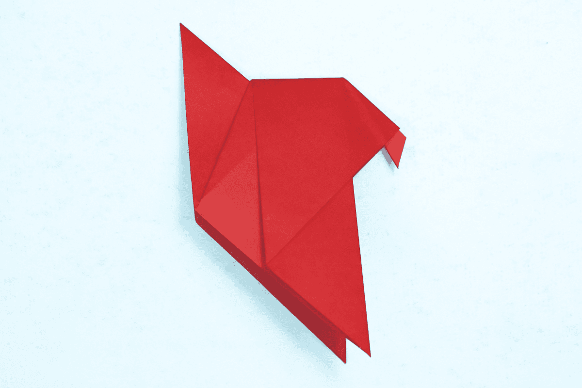Origami sparrow step 28