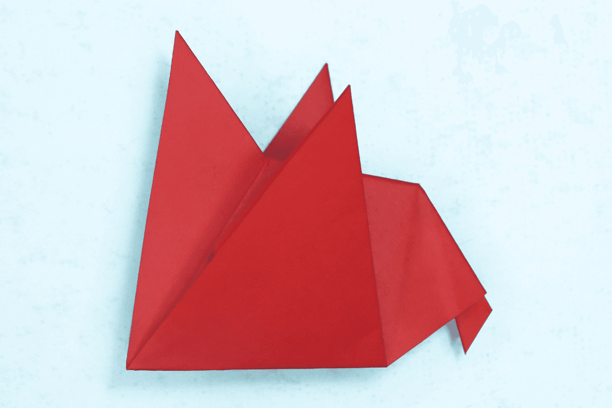 Origami sparrow step 33.