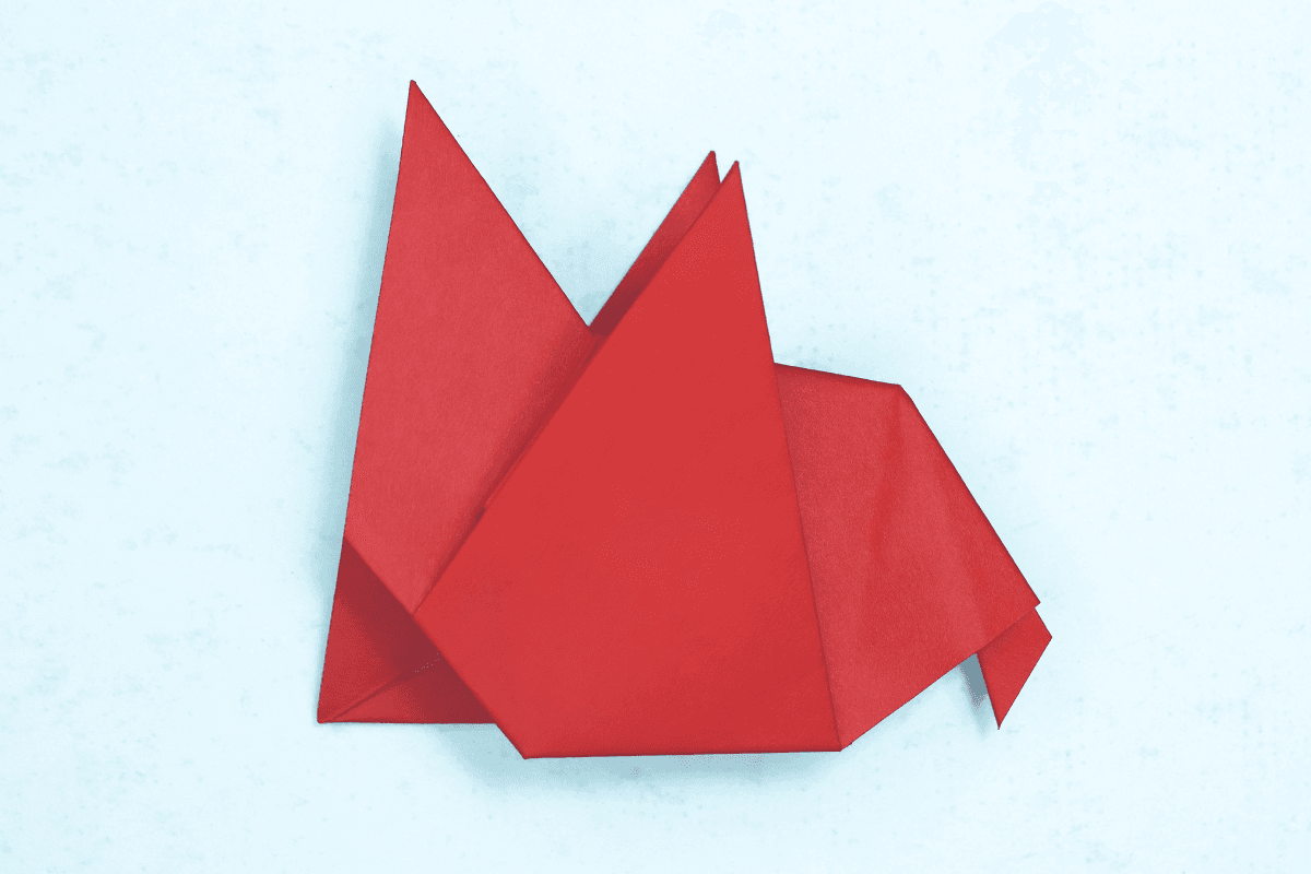 Origami sparrow step 34