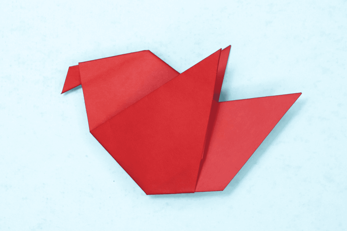 Origami sparrow final step
