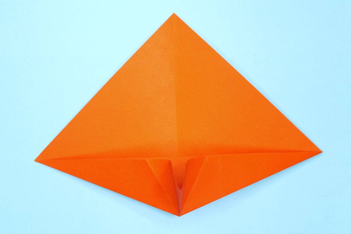 Rabbit ear fold step 12
