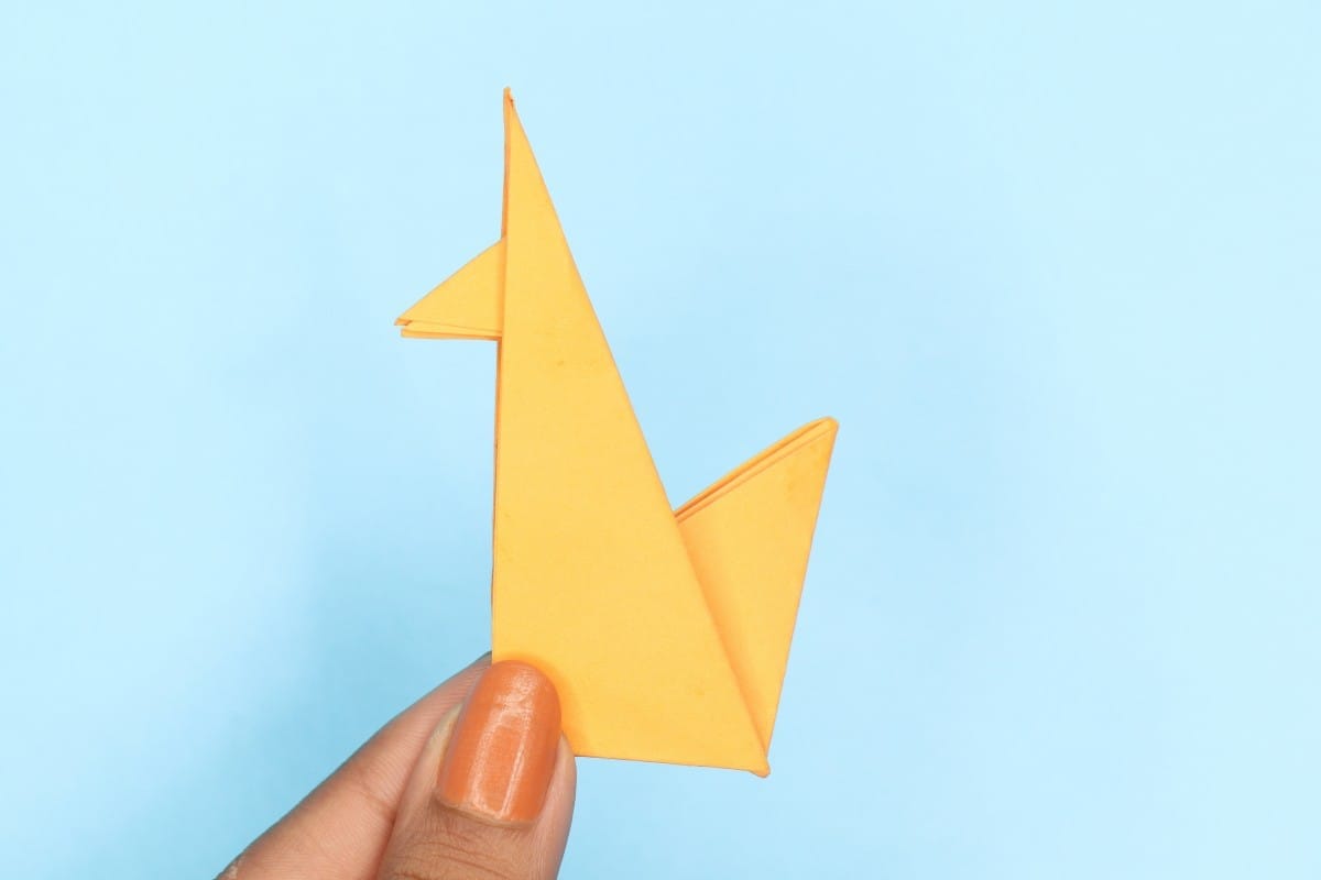 Origami standing fox step 15