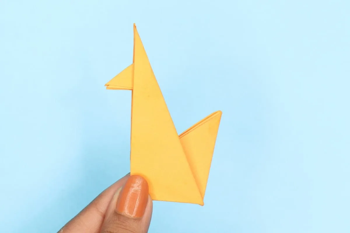 Origami standing fox step 15