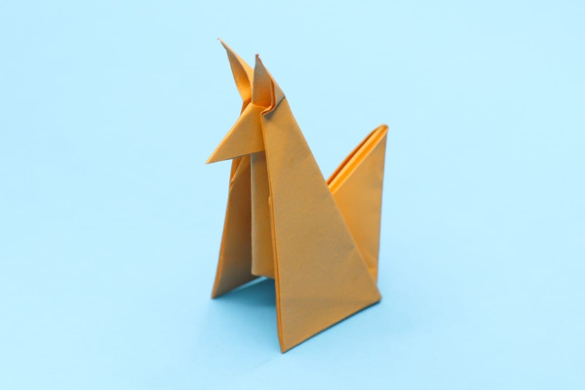 Origami standing fox