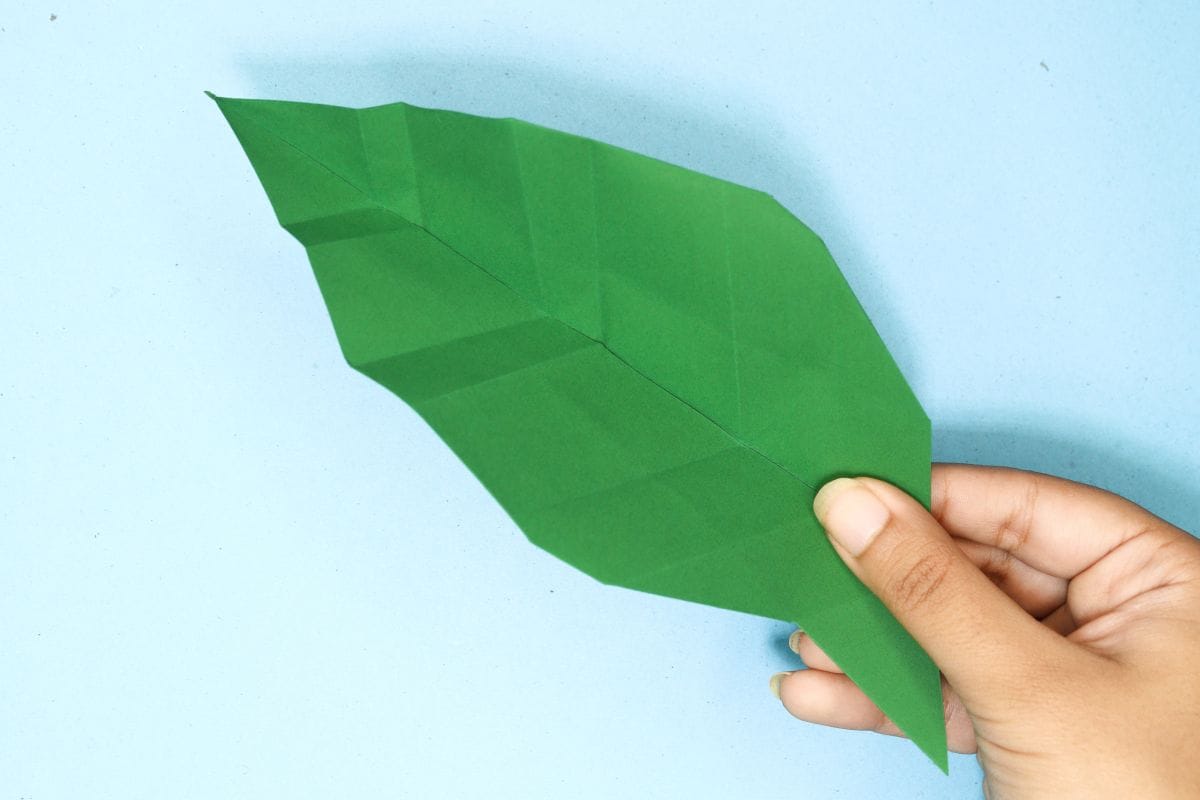 Origami leaf step 28