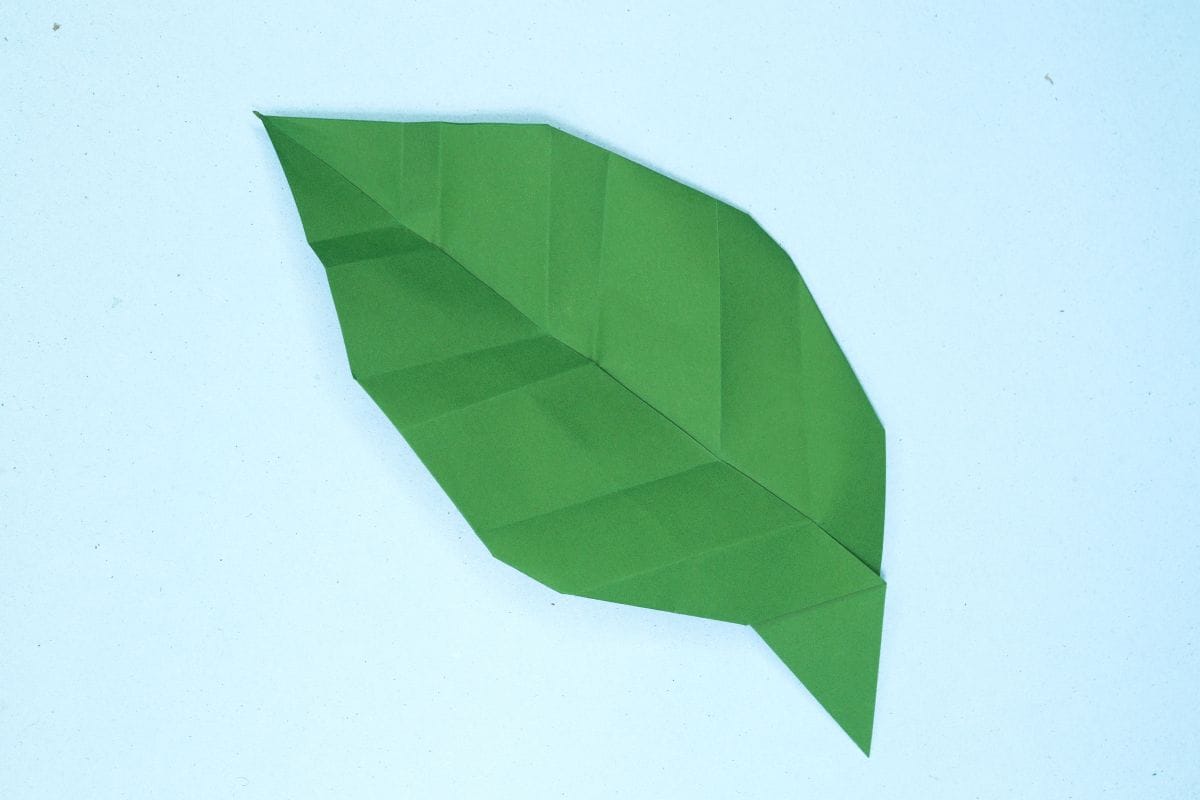 Origami leaf step 29