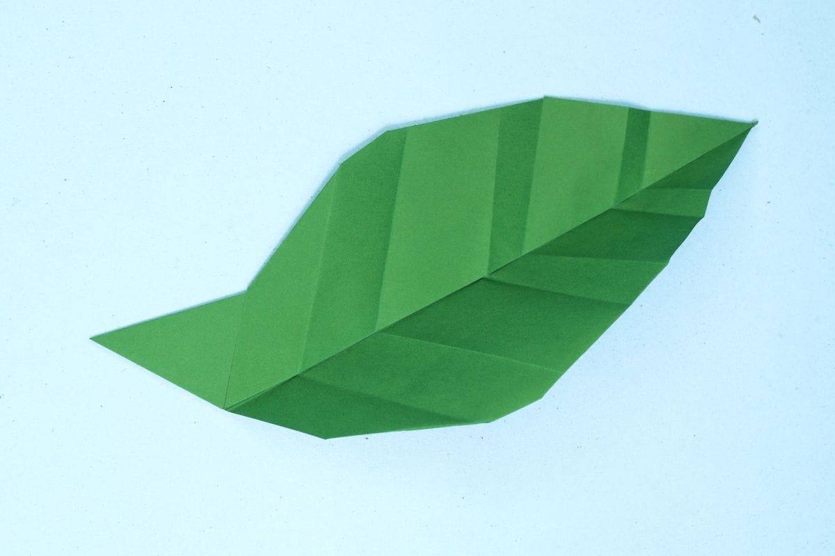 Origami leaf final step