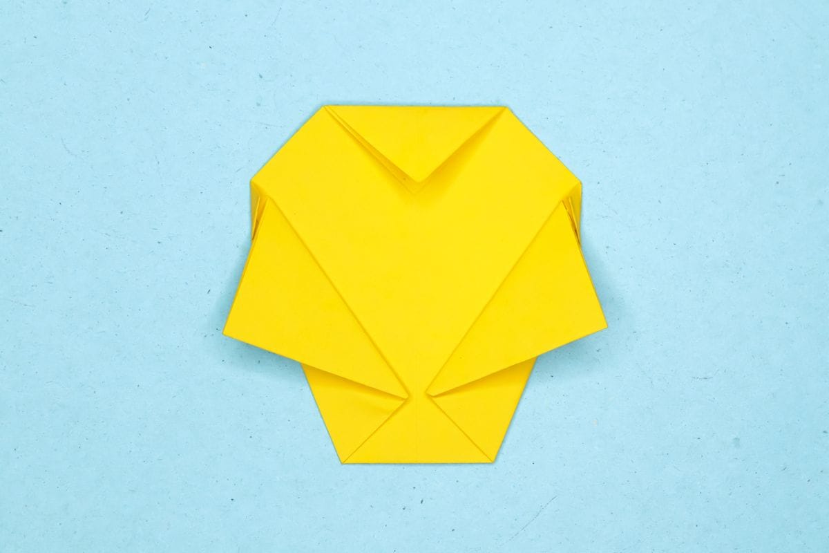 Origami chick step 17