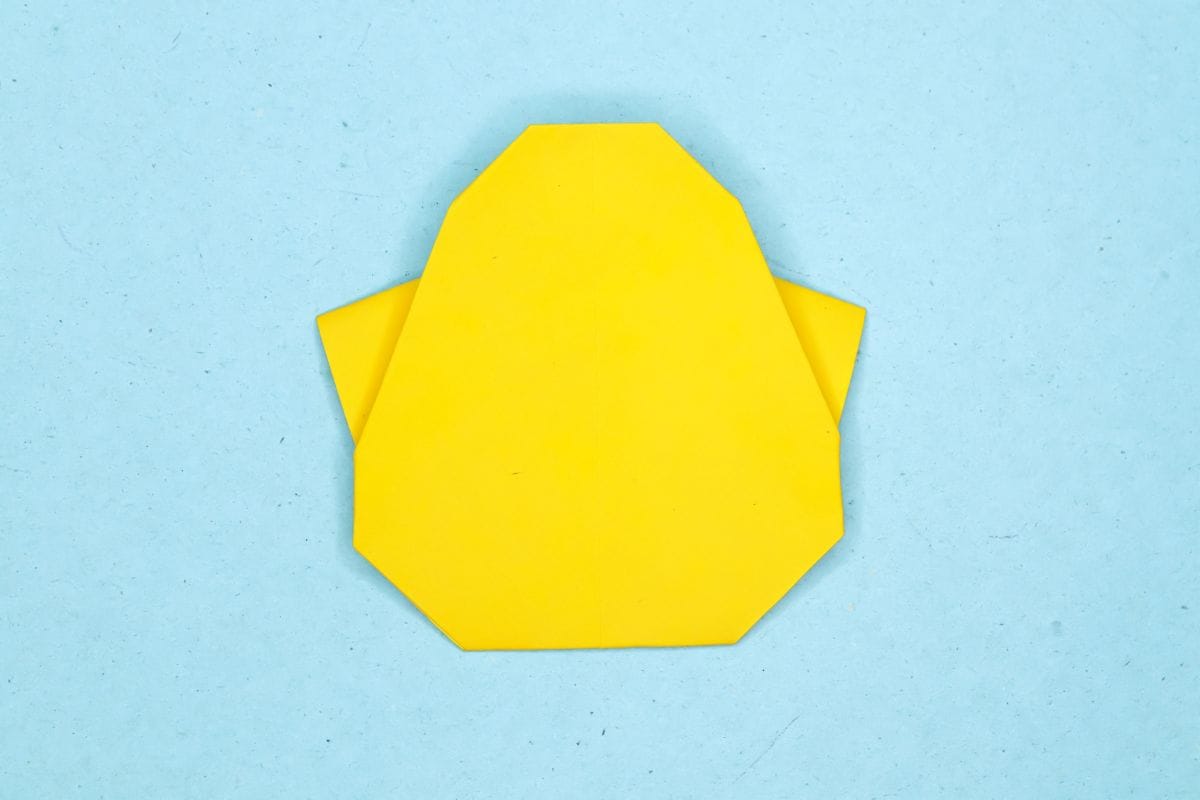Origami chick step 20