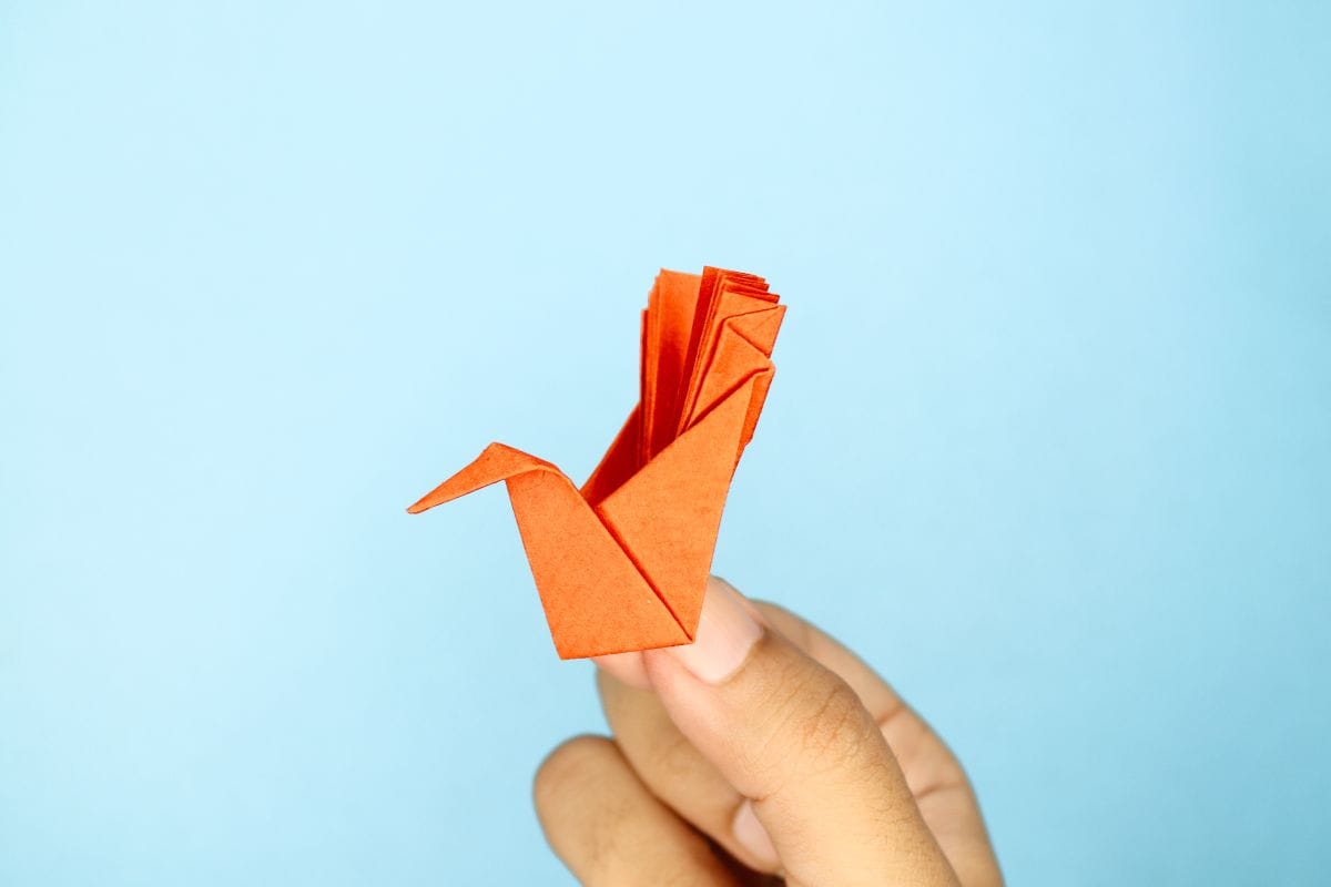 Origami Peacock step 29