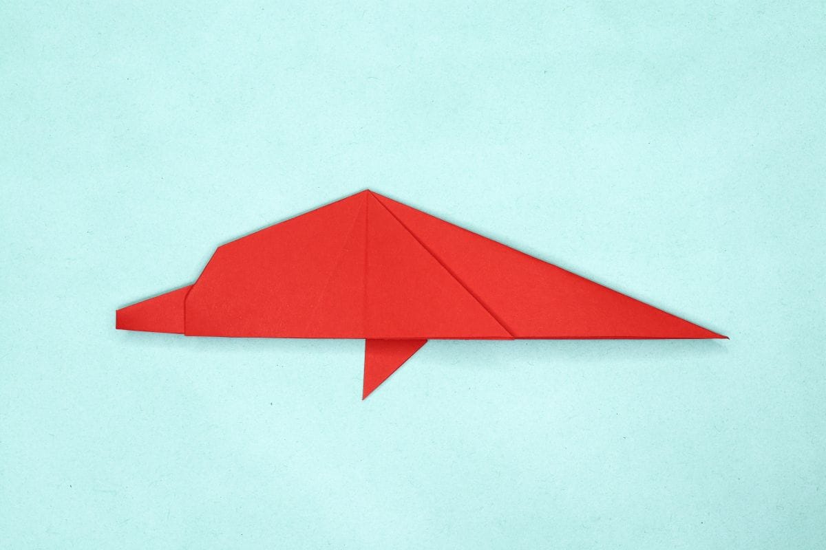 Origami dolphin step 28