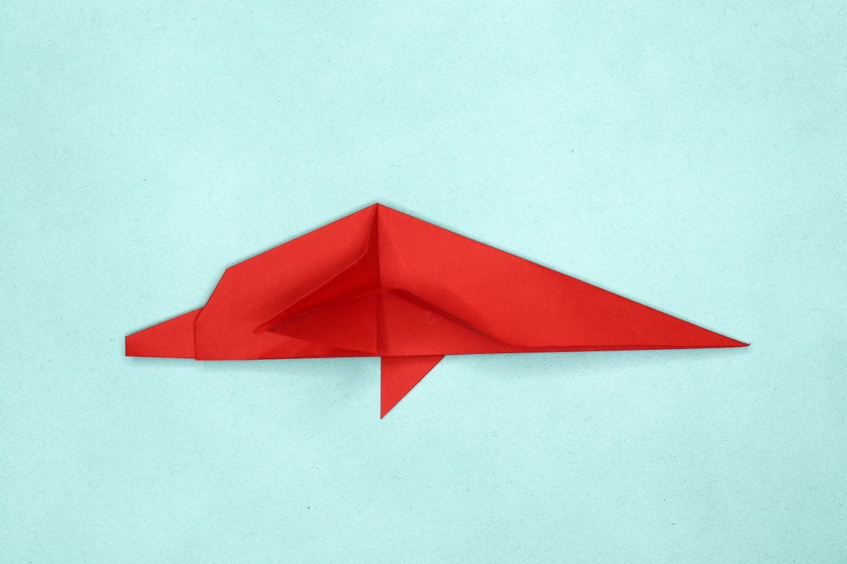 Origami dolphin step 30