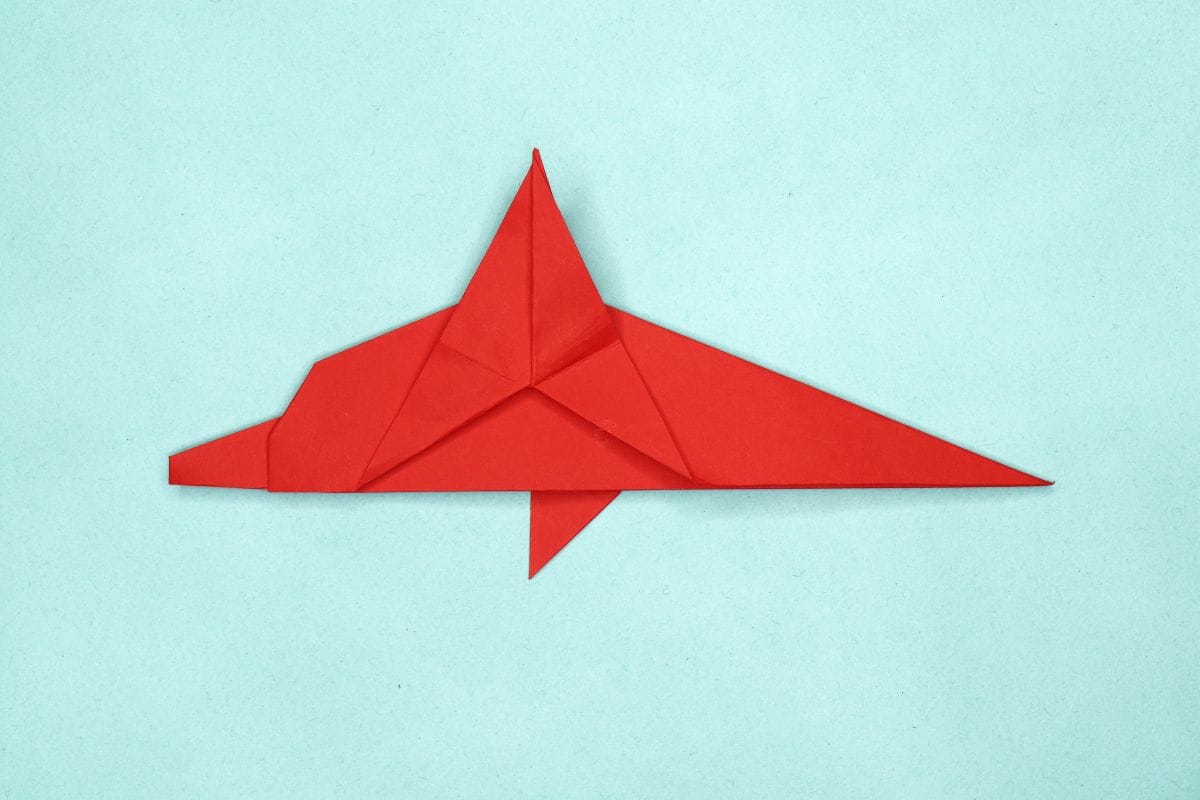 Origami dolphin step 31
