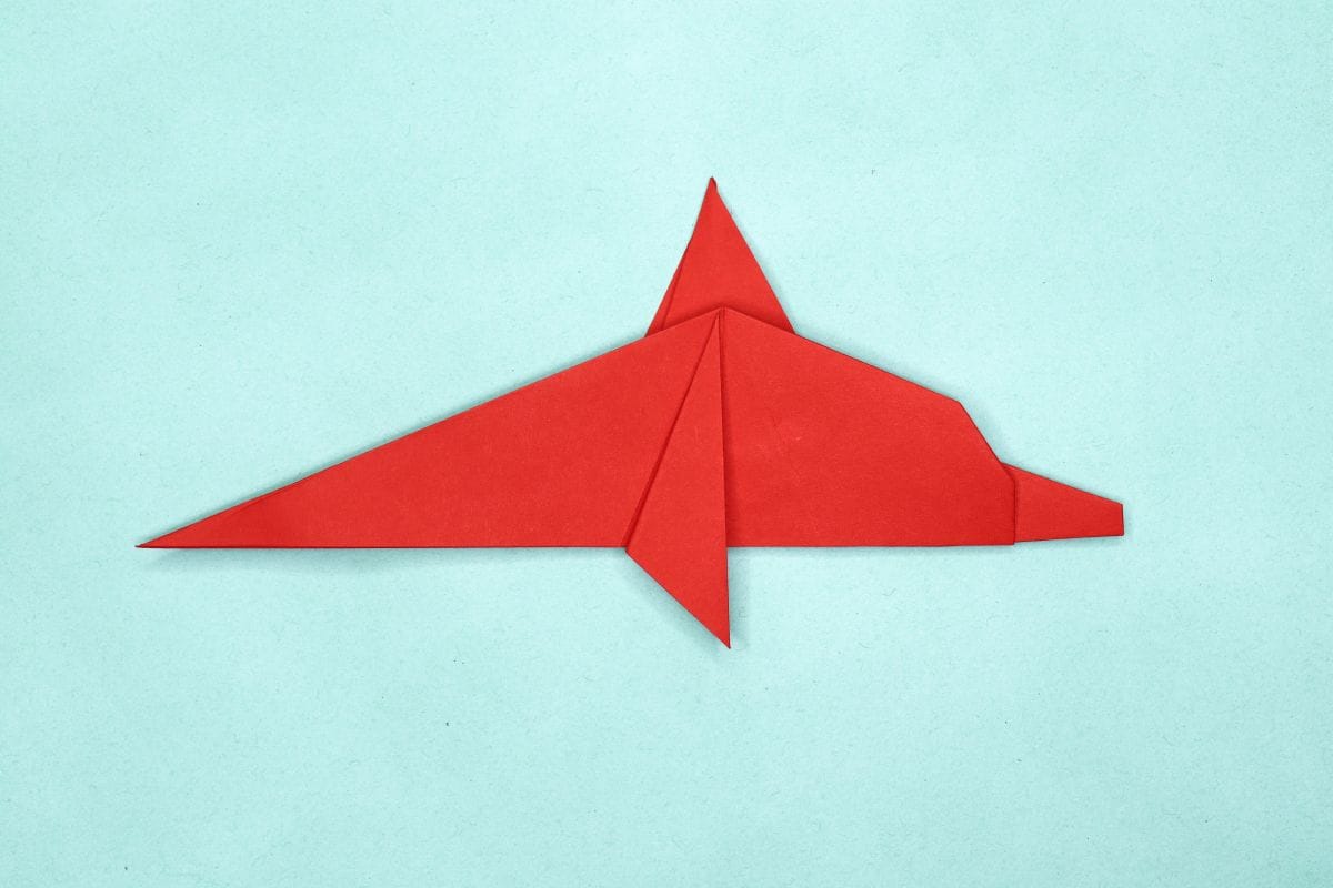 Origami dolphin step 32