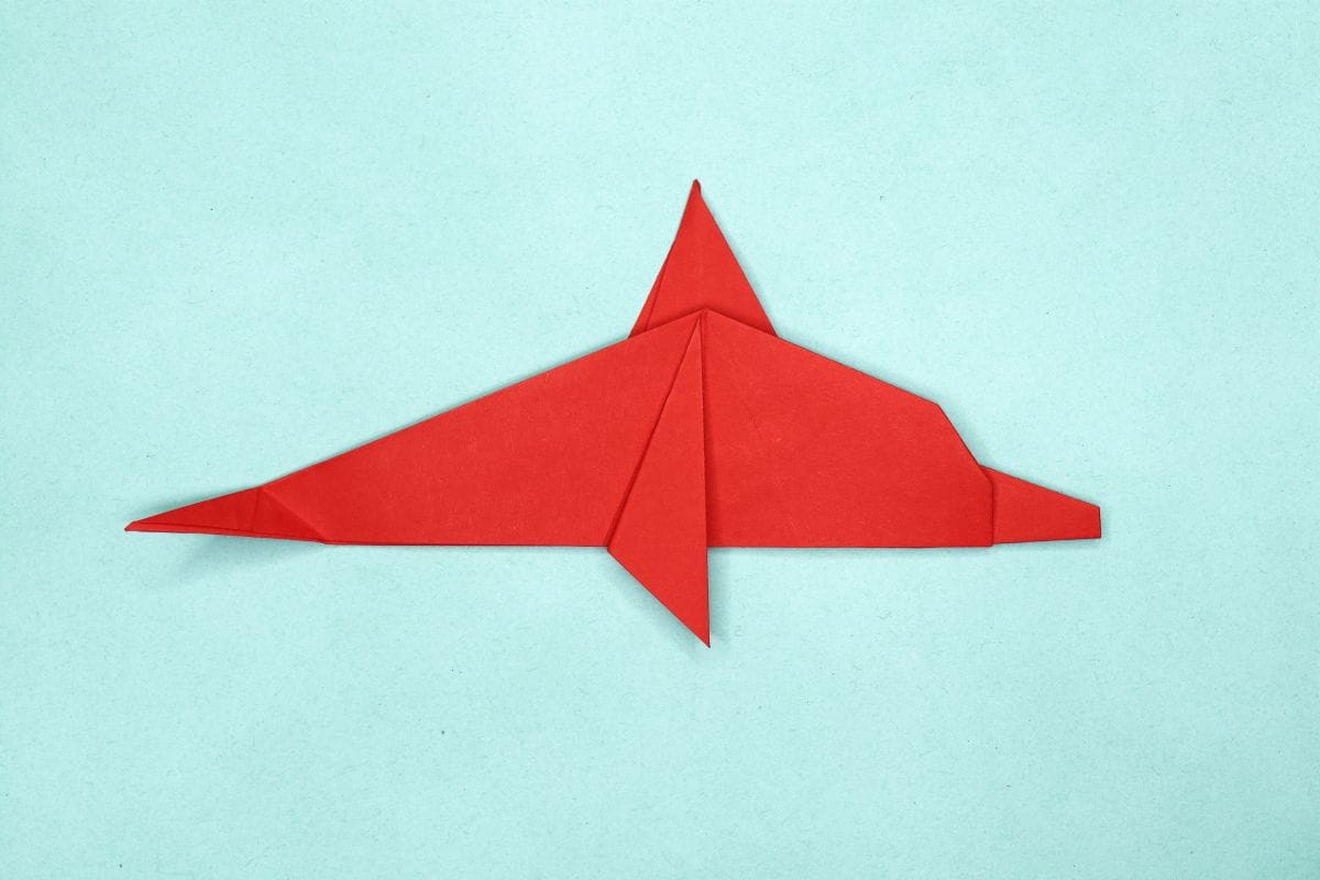 Origami dolphin step 34