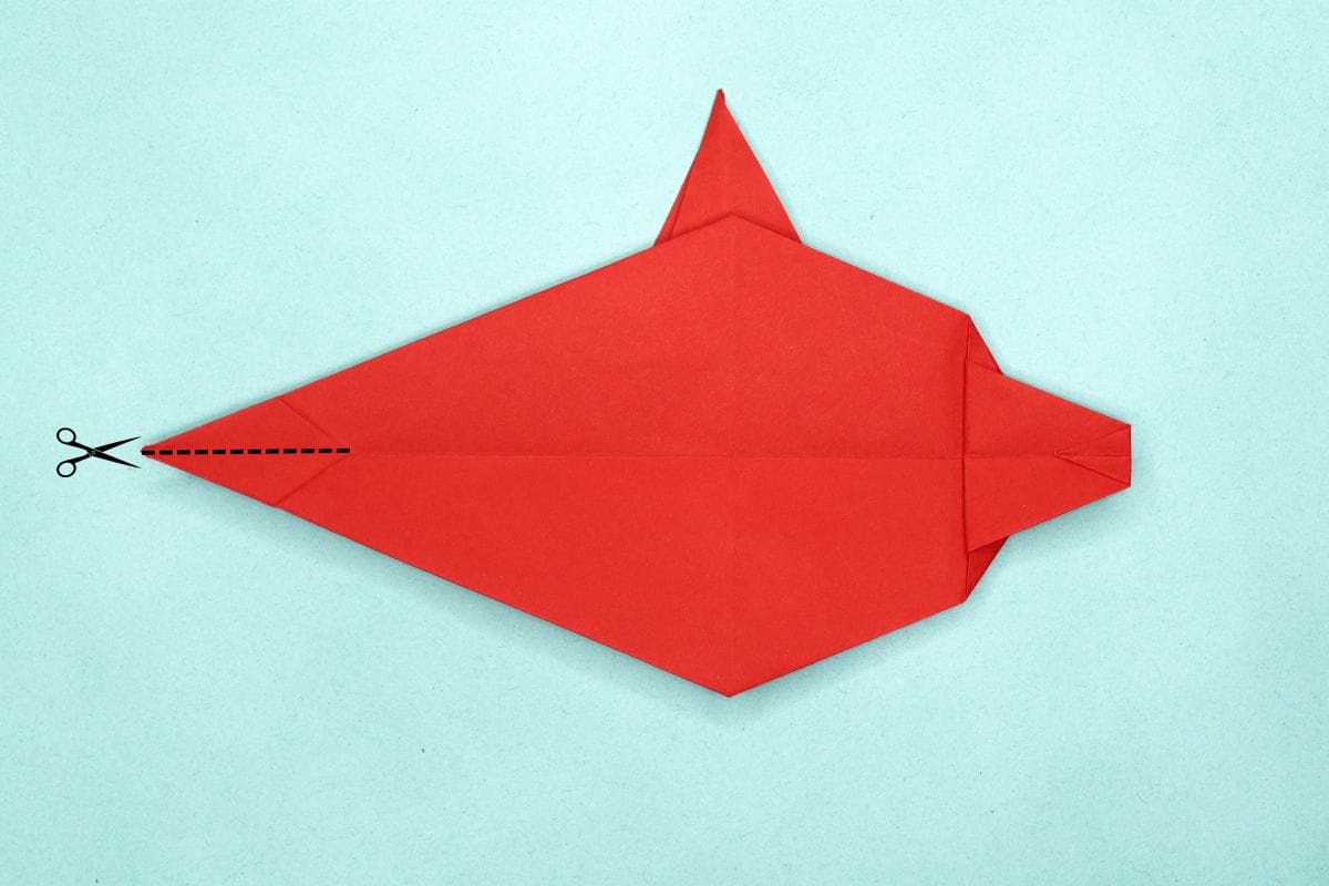 Origami dolphin step 35