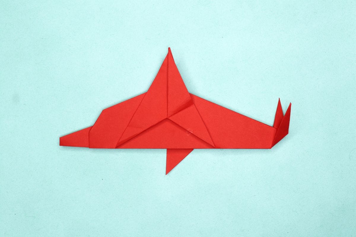 Origami dolphin step 39