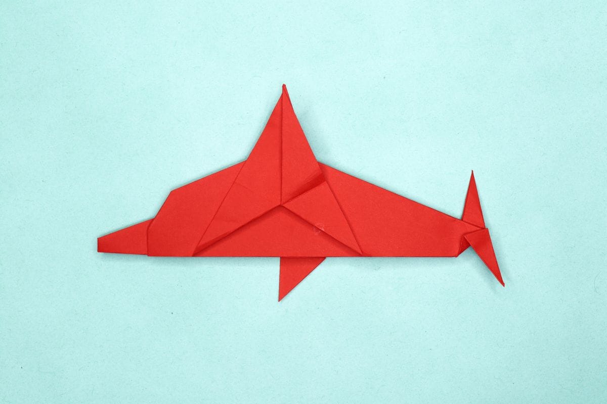 Origami dolphin step 40