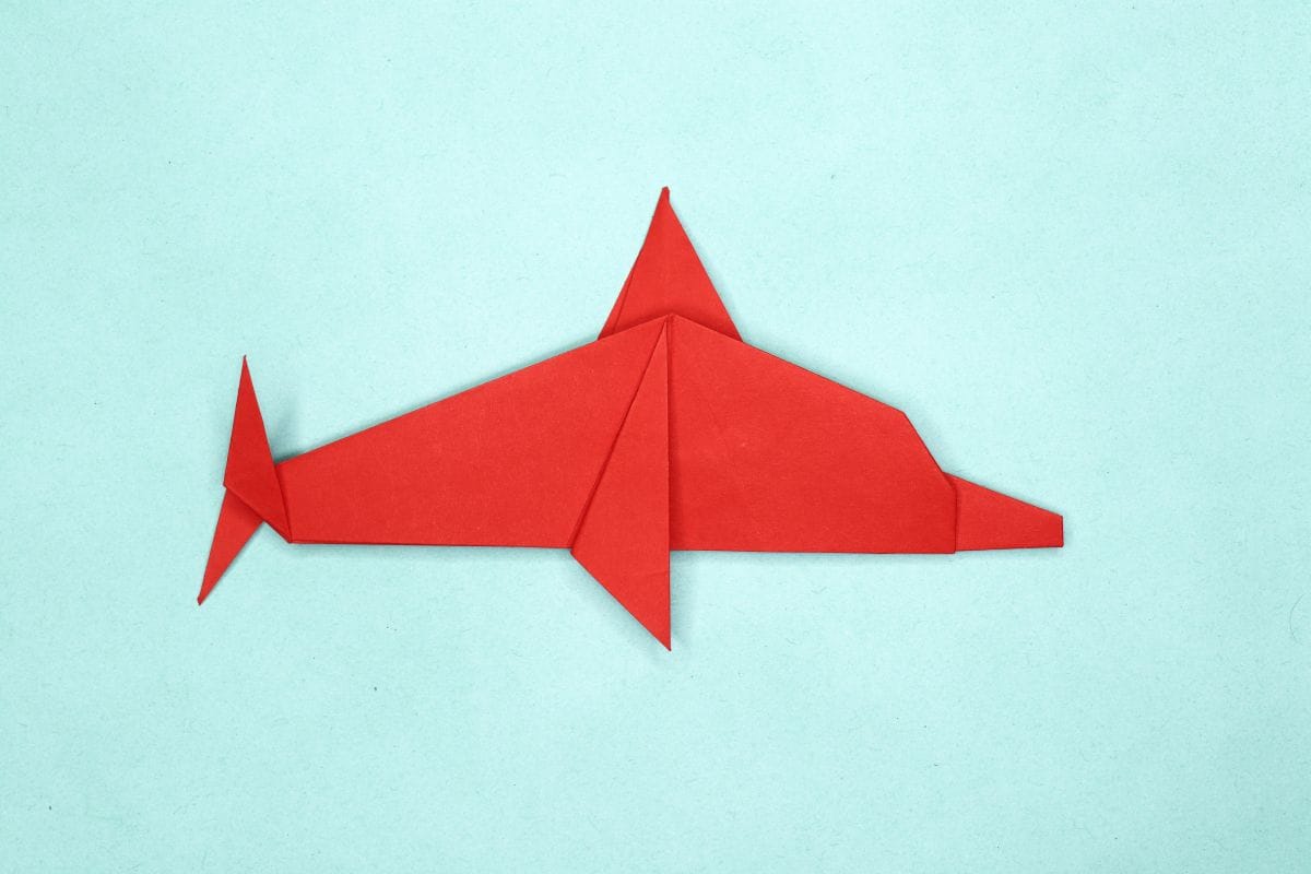 Origami dolphin final step