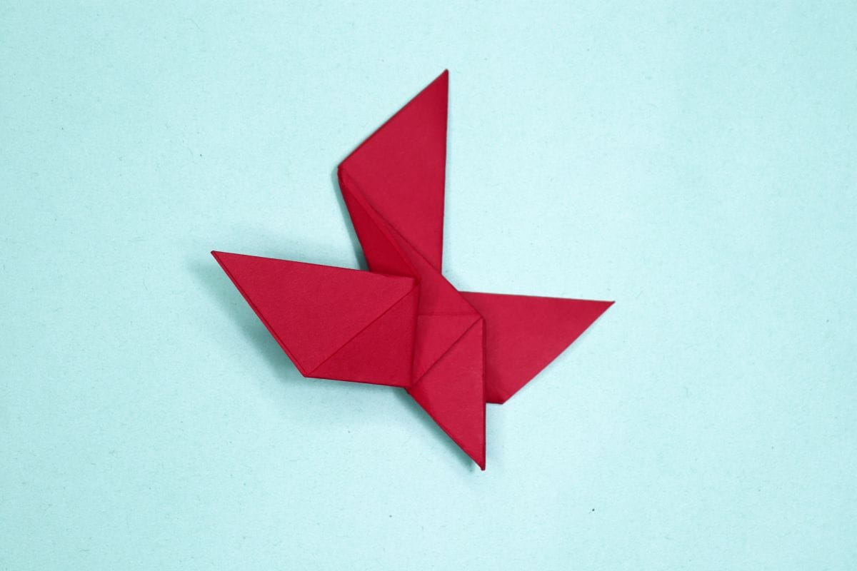 Origami dove step 33