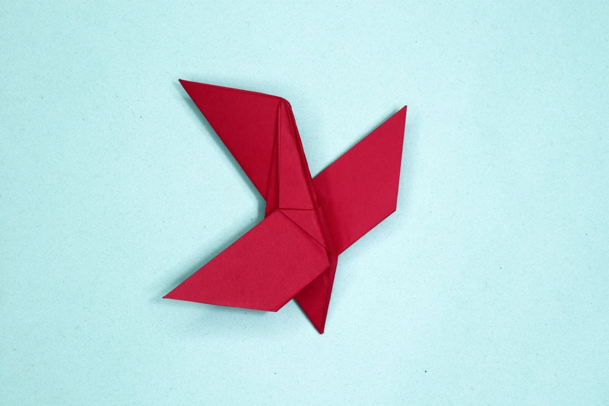 Origami dove step 34