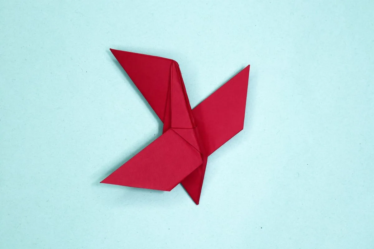 Origami dove step 34