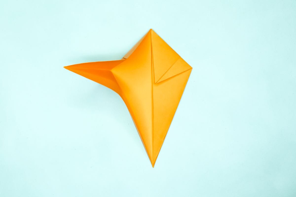 Origami pigeon step 14