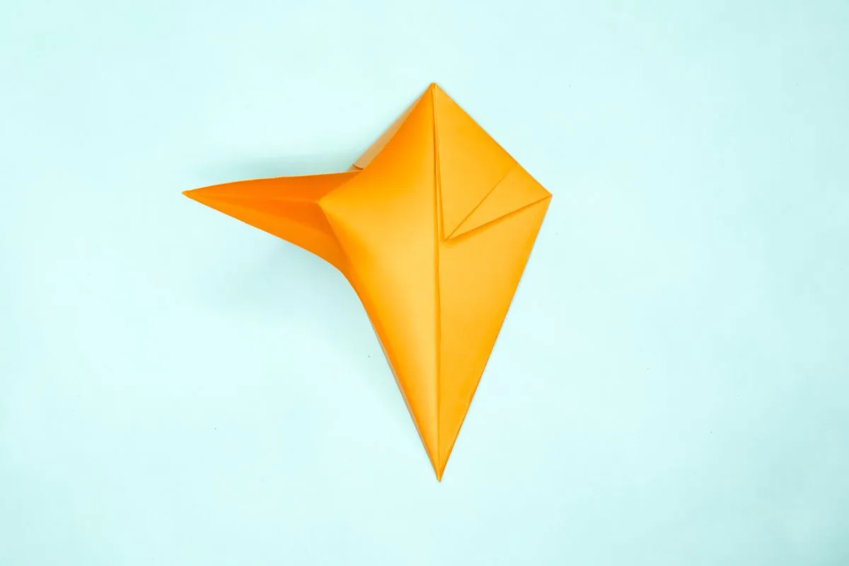 Origami pigeon step 14